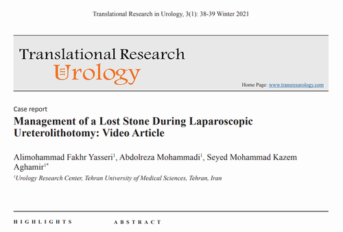 Management of a Lost Stone During Laparoscopic Ureterolithotomy: Video Article